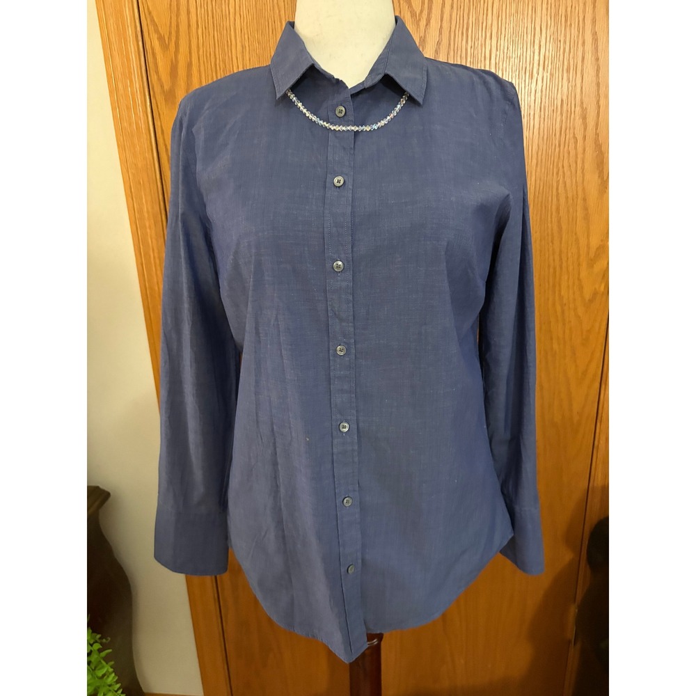 Banana Republic Riley Shirt Blue Button Down Long Sleeve Blouse Size 12